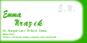 emma mrazik business card